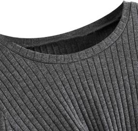 img 2 attached to 👚 Romwe Girl's Cute Rib Knit Long Sleeve Twist Front Crew Neck Slim Fit Crop Tee Top Blouse: Chic and Stylish Fashion for Girls