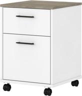 🗄️ bush furniture key west 2 drawer mobile file cabinet in pure white and shiplap gray logo