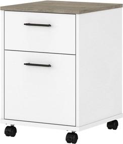 img 4 attached to 🗄️ Bush Furniture Key West 2 Drawer Mobile File Cabinet in Pure White and Shiplap Gray