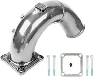 enhance your dodge ram's performance with the high flow air intake elbow tube for 1998.5-2002 5.9l cummins diesel silver logo