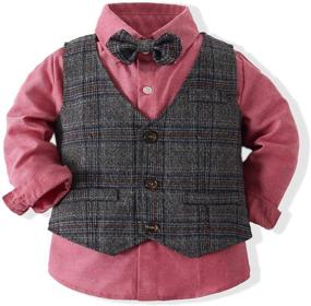 img 3 attached to 👕 Cotton Sleeve Bowtie Shirts for Boys' – Stylish and Comfortable Clothing