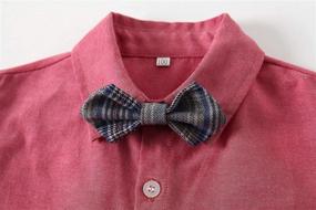 img 1 attached to 👕 Cotton Sleeve Bowtie Shirts for Boys' – Stylish and Comfortable Clothing