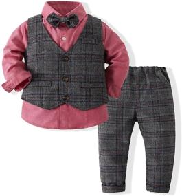 img 4 attached to 👕 Cotton Sleeve Bowtie Shirts for Boys' – Stylish and Comfortable Clothing