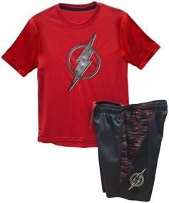 img 4 attached to 🦇 Boys Warner Brothers Batman Flash Active Graphic T-Shirt and Shorts Set: A Dynamic Duo Combo!