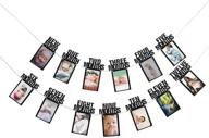 👶 newborn to 1st birthday baby photo banner - monthly photograph bunting garland for recording baby's growth, first birthday celebration decoration (black) логотип