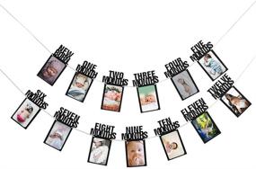 img 4 attached to 👶 Newborn to 1st Birthday Baby Photo Banner - Monthly Photograph Bunting Garland for Recording Baby's Growth, First Birthday Celebration Decoration (Black)