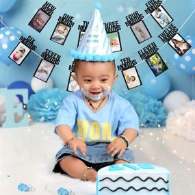 img 2 attached to 👶 Newborn to 1st Birthday Baby Photo Banner - Monthly Photograph Bunting Garland for Recording Baby's Growth, First Birthday Celebration Decoration (Black)