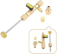 🔧 efficient r410a r22 valve core remover & installer: dual size sae 1/4 & 5/16 port air conditioning line repair tools for r404a r407c r134a r32 hvac system logo