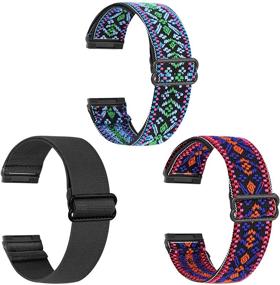 img 3 attached to Vodtian Adjustable Watch Bands: Premium Nylon Loop for Fitbit Versa 3/Sense - Stretchy Sport Strap Wristbands for Women and Men