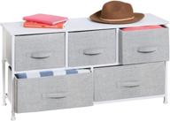 🗄️ mdesign steel frame 5-drawer dresser chest: efficient closet storage and bedroom organization solution with removable fabric drawers - gray/white логотип