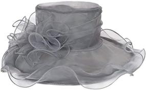 img 3 attached to 👒 Il Caldo Women's Fascinator Flowers Wide Brim Gauze Hat: A Stunning Headdress for Kentucky Derby, Weddings, and Church Dress Attire