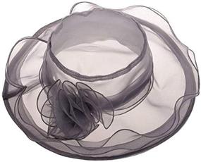 img 2 attached to 👒 Il Caldo Women's Fascinator Flowers Wide Brim Gauze Hat: A Stunning Headdress for Kentucky Derby, Weddings, and Church Dress Attire