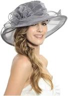 👒 il caldo women's fascinator flowers wide brim gauze hat: a stunning headdress for kentucky derby, weddings, and church dress attire logo