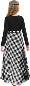 img 2 attached to Stylish and Comfortable KYMIDY Girl Maxi Dress: Buffalo Check Plaid with Pockets (6-14yrs)