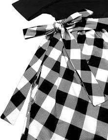 img 1 attached to Стильное и удобное длинное платье для девочки KYMIDY: клетчатый рисунок буффало с карманами (6-14 лет)