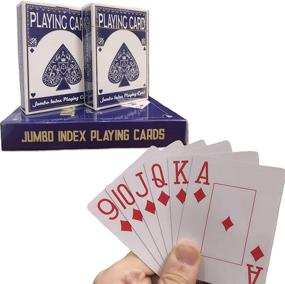 img 4 attached to 🃏 Large Print Playing Cards for Seniors & Vision Impaired - 2 Packs, Ideal for Blackjack, Euchre, Canasta, Pinochle