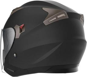 img 1 attached to 🏍️ DOT Approved Motorcycle Open Face Helmet - YEMA YM-627 Motorbike Moped Jet Bobber Crash Chopper 3/4 Half Helmet with Sun Visor for Adult Men Women - Matte Black, Medium