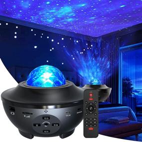 img 4 attached to 🌟 Aisuo Night Light with Bluetooth Speaker & Star Projector - Adjustable Lightness, Ocean Wave Projection, Remote Control - Ideal Gift for Friends, Living Room Décor.