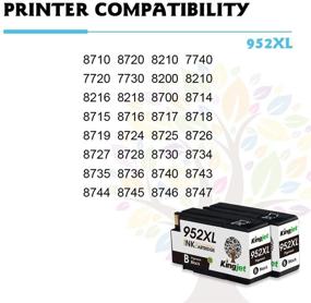 img 3 attached to 🖨️ High-Quality Kingjet Compatible Ink Cartridge Replacement for HP 952 952XL: Perfectly Compatible with Officejet Pro 7720 7740 8210 8216 8702 8710 8715 8720 8725 8730 8740 Printers - Includes 2 Updated Chip Black Cartridges