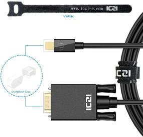 img 1 attached to 🔌 Мини-адаптер DisplayPort to VGA (6 футов) - Thunderbolt на VGA, ICZI Video Pioneer для MacBook, Surface Pro, Surface 3, Chromebook Pixel и других ноутбуков - 1080P HD визуальный шок - Экспертные советы.