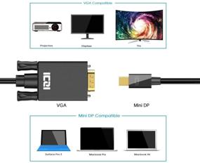 img 3 attached to 🔌 Мини-адаптер DisplayPort to VGA (6 футов) - Thunderbolt на VGA, ICZI Video Pioneer для MacBook, Surface Pro, Surface 3, Chromebook Pixel и других ноутбуков - 1080P HD визуальный шок - Экспертные советы.