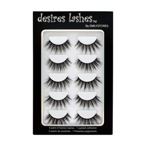 img 4 attached to DESIRES LASHES By EMILYSTORES - Natural 3D Layered Fake-Mink Eyelashes Multipack 5Pairs, Dramatic Effect