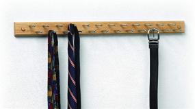 img 3 attached to 👔 Spectrum Diversified Tie and Belt Rack: Space-Saving Wall Mount with 24-Peg Display in Wood/Natural Finish