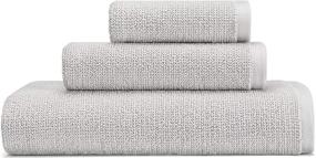 img 3 attached to 🛀 Vera Wang Pure Embrace Collection: 100% Organic Cotton Bath Towel Set, Hypoallergenic & Ultra Absorbent, 3-Piece, Pastel Grey