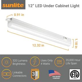 img 2 attached to 🌞 Sunlite 53080-SU LED Linkable Under Cabinet Light Fixture 12-Inch - Perfect 4W 120V Light for Kitchens, Bathrooms, Offices, Workbenches - ETL Listed, 4000K-Cool White - Buy Now!