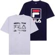 fila t shirts oversize white purple men's clothing and active logo
