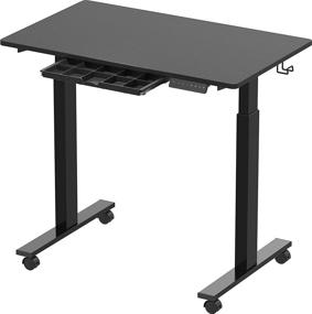 img 1 attached to 📦 SHW Electric Height Adjustable Mobile Standing Desk: Maximize Productivity with a Spacious 40 x 24 Inches Black Surface