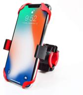 📱 universal phone holder mount for iphone xr - unispg, adjustable 360° rotation, red/black, ideal for handlebars on bicycles and motorcycles logo