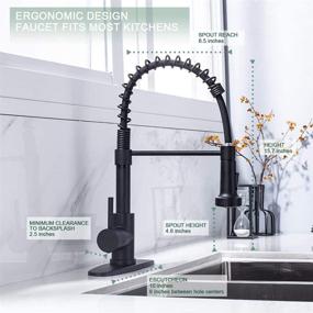 img 3 attached to 🚰 WEWE Sus304 Stainless Steel Matte Black Kitchen Faucet with Pull Down Sprayer: Industrial Single Handle for Farmhouse, RV, and Wet Bar Sinks