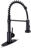 🚰 wewe sus304 stainless steel matte black kitchen faucet with pull down sprayer: industrial single handle for farmhouse, rv, and wet bar sinks логотип
