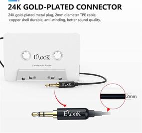 img 2 attached to 🚗 Elook Car Cassette Aux Adapter - Universal Audio Cable Tape Adapter for Car, Phone, MP3 etc. (White) - Efficient & Versatile!