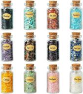 💎 12 assorted gemstone bottles: chip crystals and healing stones, chakra crystals for healing, gem stones set for wicca, witchcraft, and more logo