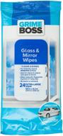 🖼️ grime boss glass and mirror wipes: extra large 9.8 x 8.2 inches - 24 count, best deals on 1 pack! logo