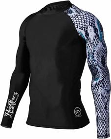 img 4 attached to 🏊 ADOREISM Men's Rash Guard: Long Sleeve Splice UPF 50+ BJJ Jiu Jitsu Compression Swimming Shirt