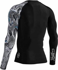 img 2 attached to 🏊 ADOREISM Men's Rash Guard: Long Sleeve Splice UPF 50+ BJJ Jiu Jitsu Compression Swimming Shirt