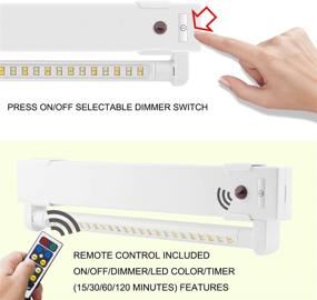 img 3 attached to 🔦 LUXSWAY 46 LED Super Bright Under Cabinet Lighting Battery Operated with Remote Control - Warm/Cool White Stick Up Light for Pantry, Timer Off & Dimmer