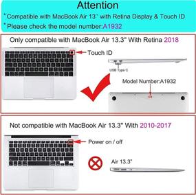 img 3 attached to 🔵 MOSISO Keyboard Cover for MacBook Air 13 inch 2019 2018 Release A1932 - Waterproof & Dust-Proof Protective Silicone Skin in Airy Blue