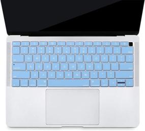 img 2 attached to 🔵 MOSISO Keyboard Cover for MacBook Air 13 inch 2019 2018 Release A1932 - Waterproof & Dust-Proof Protective Silicone Skin in Airy Blue