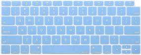 img 4 attached to 🔵 MOSISO Keyboard Cover for MacBook Air 13 inch 2019 2018 Release A1932 - Waterproof & Dust-Proof Protective Silicone Skin in Airy Blue
