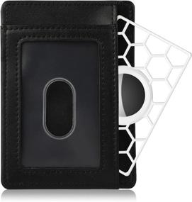 img 2 attached to Holder Compatible With AirTag Air Tag Wallet Accessory Card Shape Case White