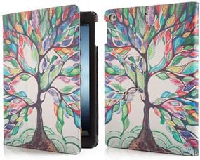 img 1 attached to 🌳 Premium PU Leather Folio Smart Stand Cover for iPad 9.7 Inch 2018/2017/iPad Air 2/iPad Air 1 - Corner Protection, Scratch-Resistant, Love Tree Design
