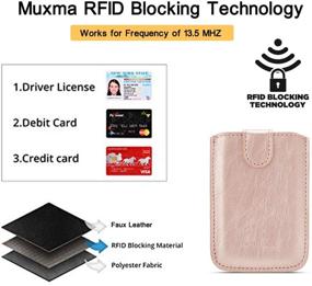 img 3 attached to 📱 Secure RFID Blocking Phone Wallet: Stick-On Pull up 5 Card Holder Sleeve in RoseGold for iPhone, Android, Samsung & More