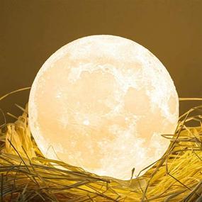 img 4 attached to 🌕 OXLHTS Moon Lamp – 3D Printed Night Light, 3.9inch, 16 Color Moon Light with Stand & Remote Control, Dimmable & Time Setting, USB Rechargeable – Perfect Birthday Day Gift for Kids and Moon Lovers