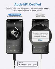 img 1 attached to 🎧 Нейлоновый плетеный аудиокабель Apple MFi Certified Lightning to 3.5mm AUX, аудиокабель для iPhone SE/12/11/8/7/XR/iPad/iPod для подключения к автомобильным динамикам или наушникам, поддерживает все версии iOS - 3.3 фута