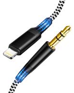 🎧 apple mfi certified nylon braided lightning to 3.5mm aux audio cable, stereo aux cable for iphone se/12/11/8/7/xr/ipad/ipod to car speaker/headphone, supports all ios version - 3.3ft logo