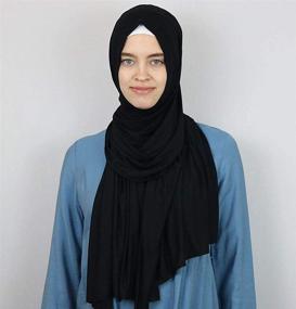 img 1 attached to 🧕 Premium Turkish Islamic Jersey Hijab Shawl Wrap Scarf for Women by Modefa